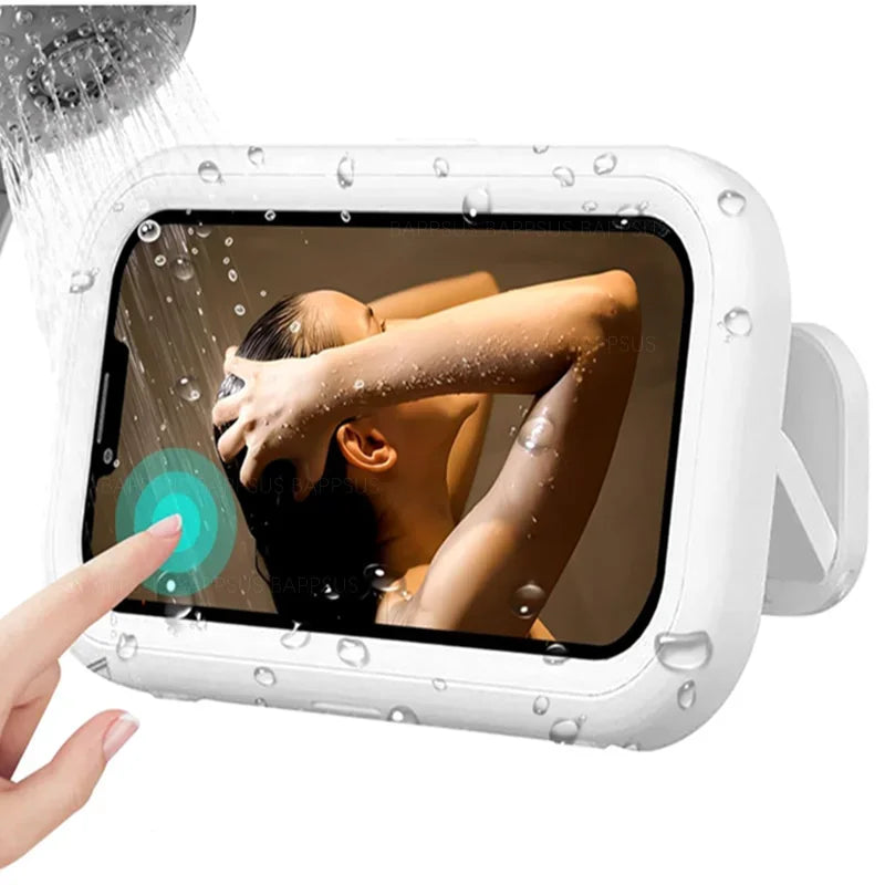 Waterproof Shower Phone Holder Case – 360° Rotation, Anti-Fog, Wall Mount, Touch Screen Compatible for iPhone, Samsung, Xiaomi, Universal 6.8-Inch