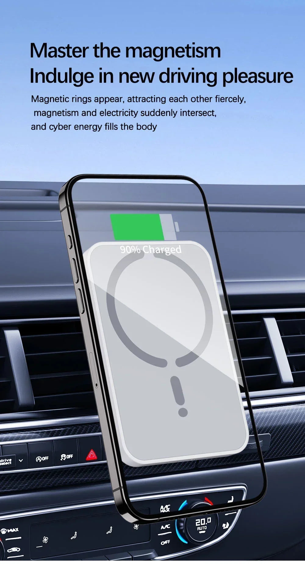 30W Magnetic Wireless Car Charger Air Vent Clip Phone Holder For Magsafe iPhone 16 15 14 13 12 Pro Max Fast Car Charging Stand