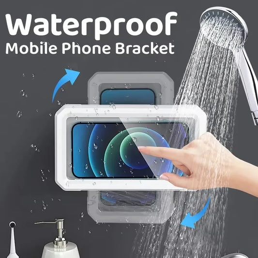 Waterproof Shower Phone Holder Case – 360° Rotation, Anti-Fog, Wall Mount, Touch Screen Compatible for iPhone, Samsung, Xiaomi, Universal 6.8-Inch