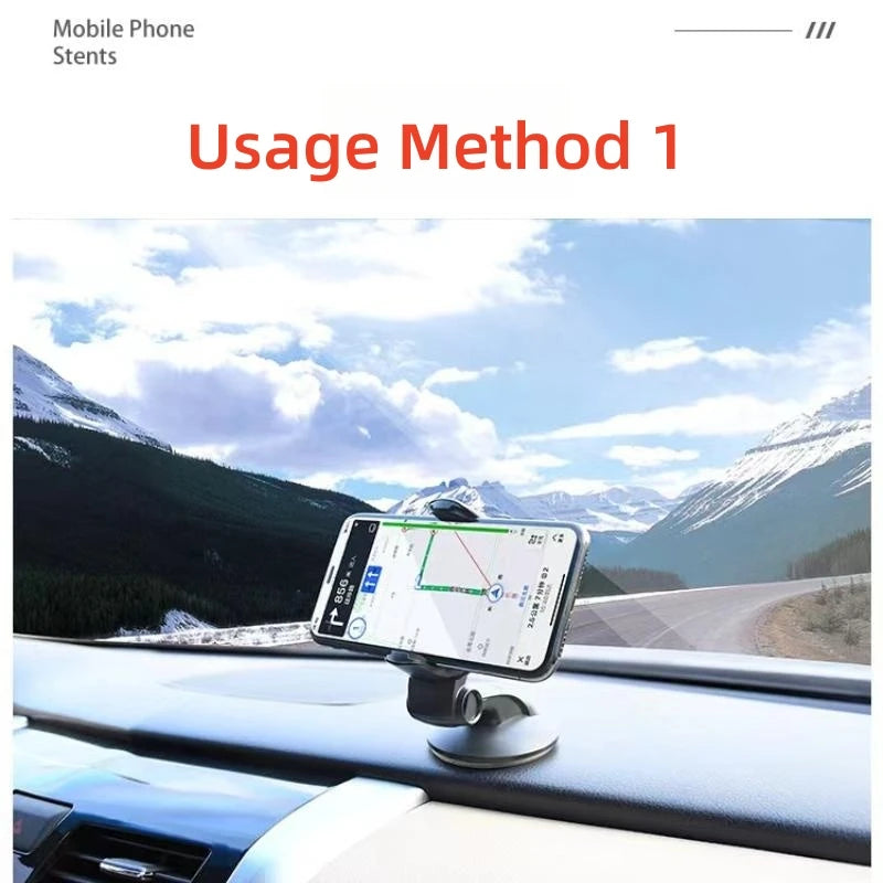 Universal Car Phone Holder – Windshield & Dashboard Mount | Adjustable Cell Phone Stand for All Smartphones