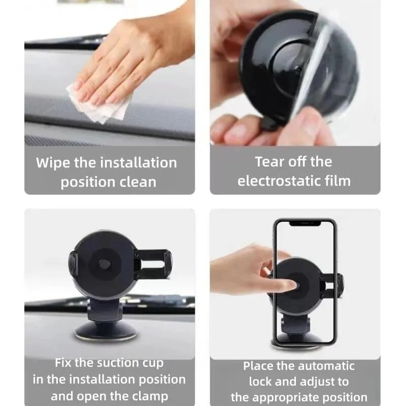 Universal Car Phone Holder – Windshield & Dashboard Mount | Adjustable Cell Phone Stand for All Smartphones