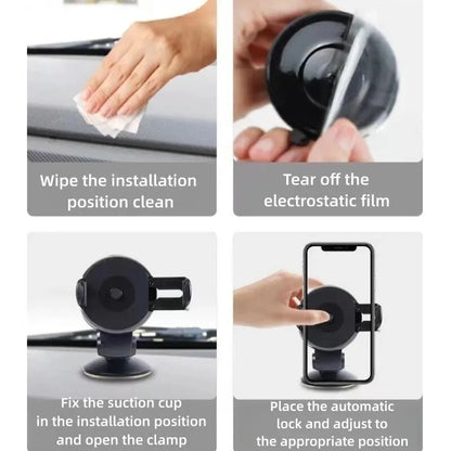 Universal Car Phone Holder – Windshield & Dashboard Mount | Adjustable Cell Phone Stand for All Smartphones