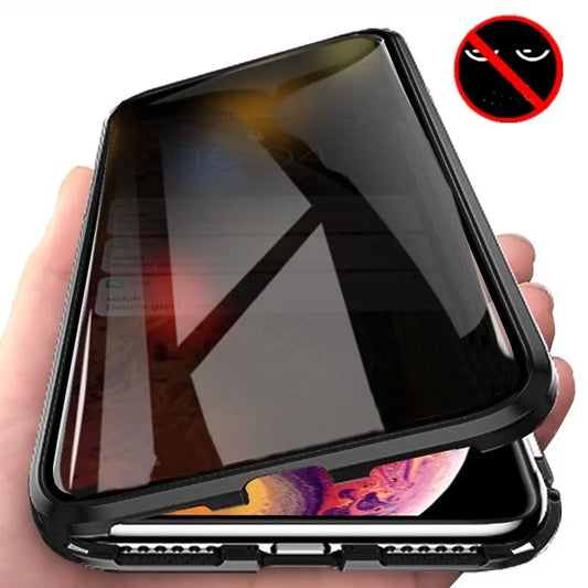 Anti-Peeping Magnetic Case for Samsung – Double-Sided Tempered Glass Privacy Cover | Fits S25, S24, S23, S22, S21 Ultra, Note 20, S23 FE