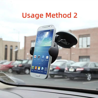 Universal Car Phone Holder – Windshield & Dashboard Mount | Adjustable Cell Phone Stand for All Smartphones