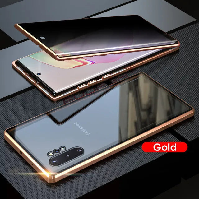 Anti-Peeping Magnetic Case for Samsung – Double-Sided Tempered Glass Privacy Cover | Fits S25, S24, S23, S22, S21 Ultra, Note 20, S23 FE
