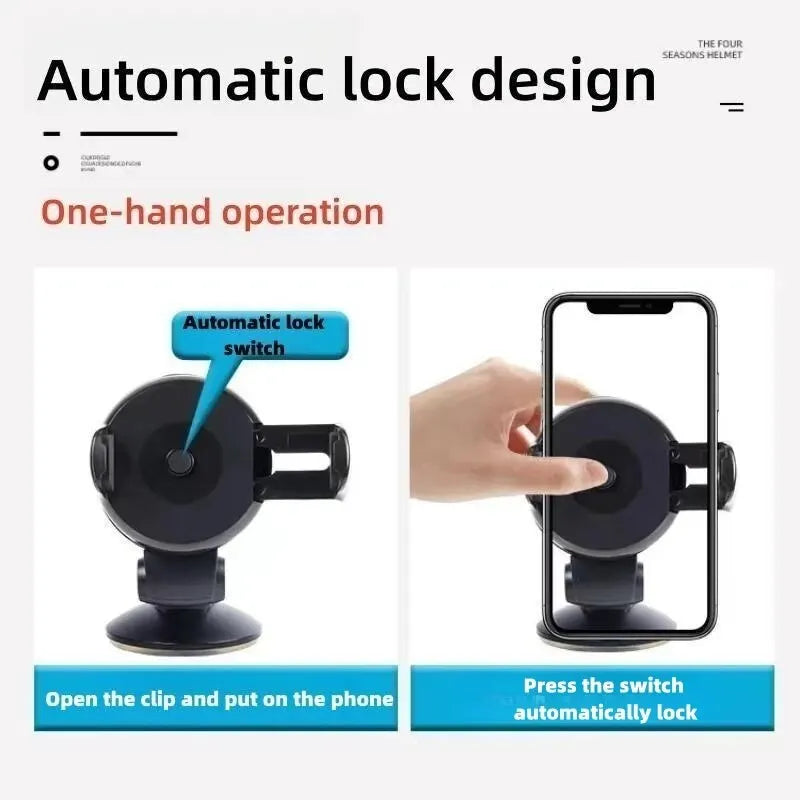 Universal Car Phone Holder – Windshield & Dashboard Mount | Adjustable Cell Phone Stand for All Smartphones