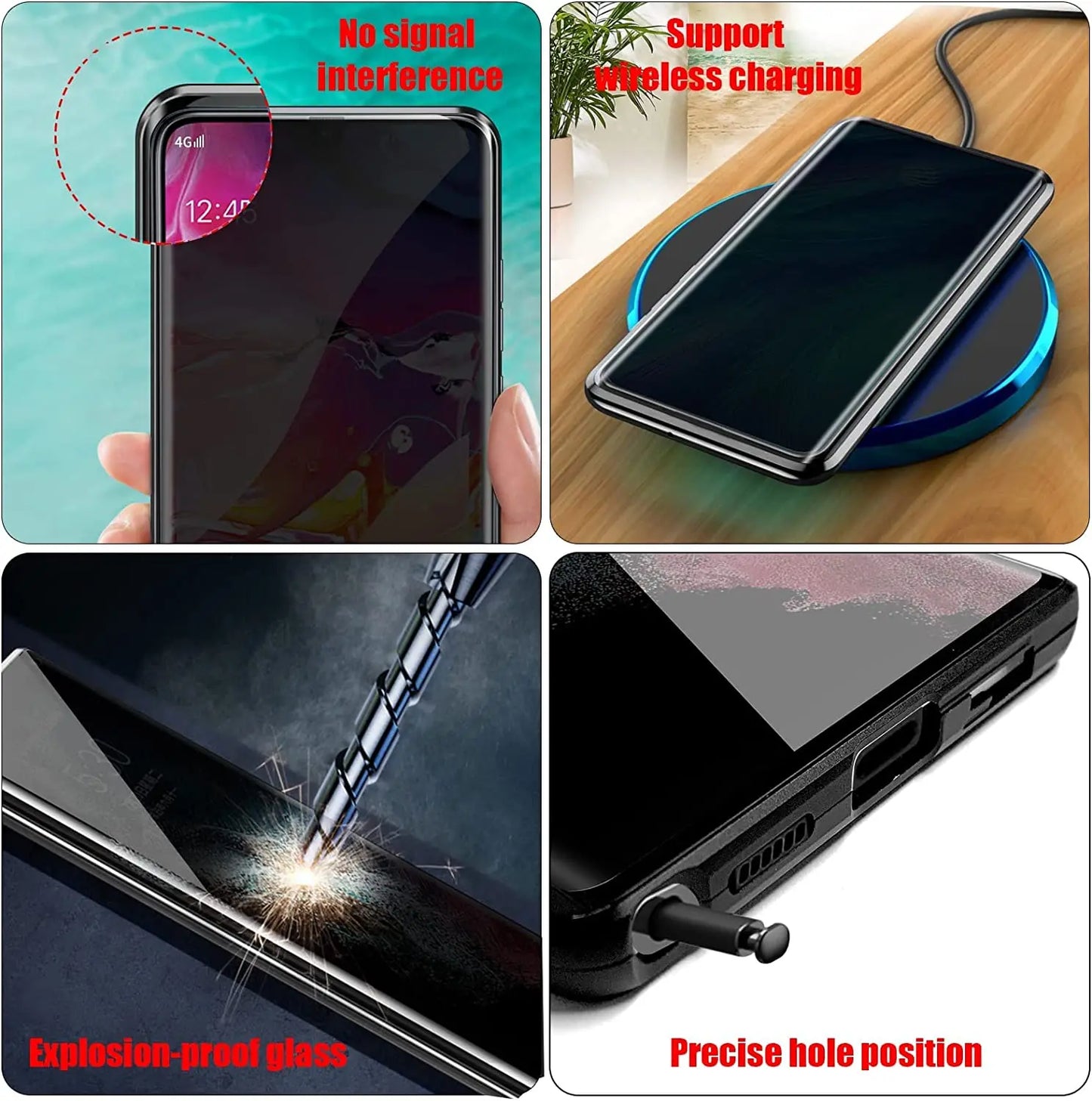 Anti-Peeping Magnetic Case for Samsung – Double-Sided Tempered Glass Privacy Cover | Fits S25, S24, S23, S22, S21 Ultra, Note 20, S23 FE