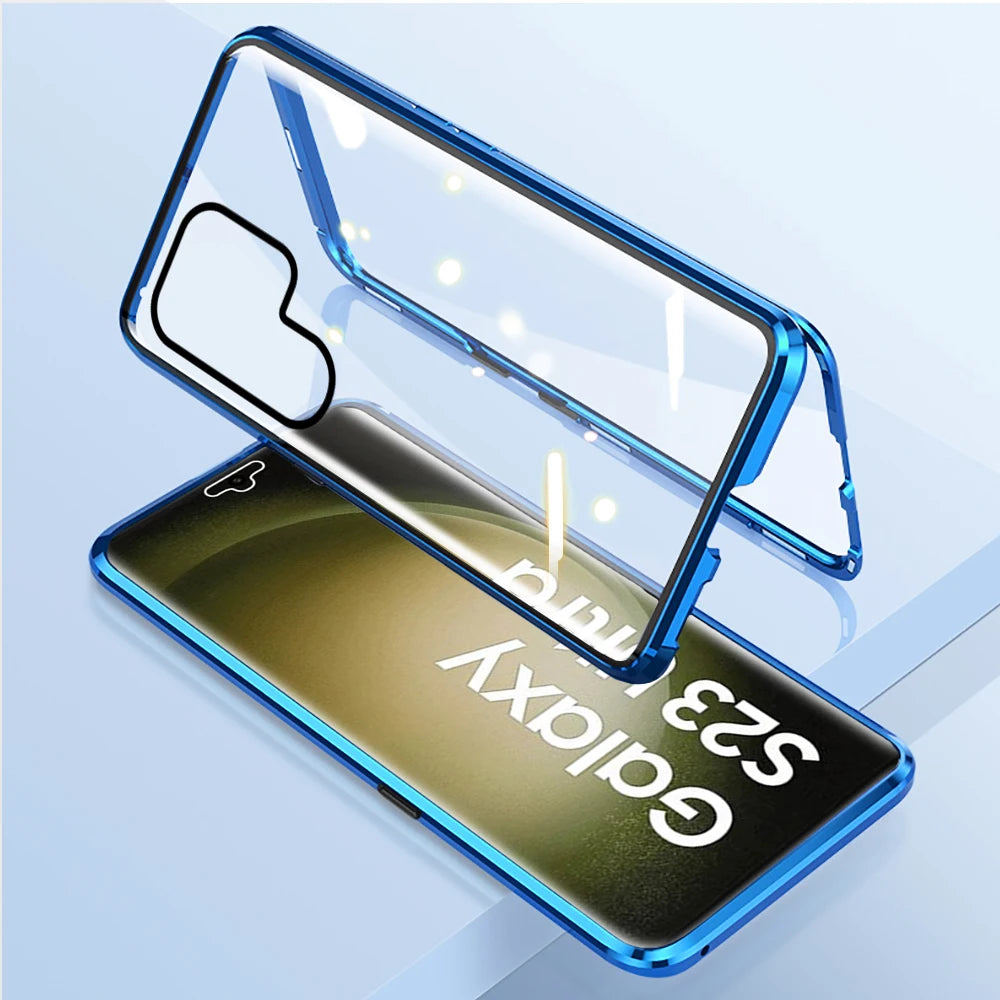 Anti-Peeping Magnetic Case for Samsung – Double-Sided Tempered Glass Privacy Cover | Fits S25, S24, S23, S22, S21 Ultra, Note 20, S23 FE