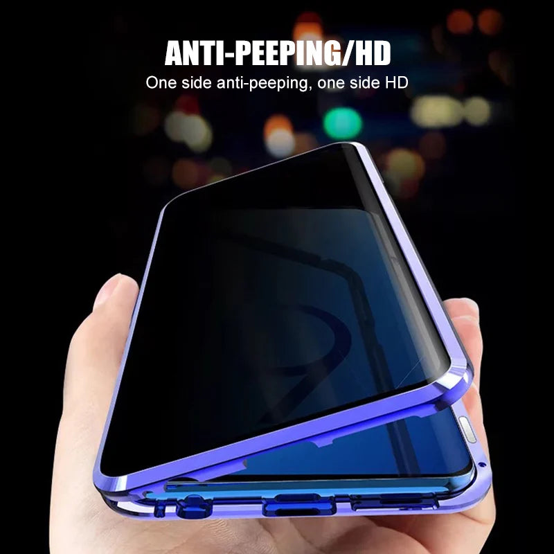 Anti-Peeping Magnetic Case for Samsung – Double-Sided Tempered Glass Privacy Cover | Fits S25, S24, S23, S22, S21 Ultra, Note 20, S23 FE