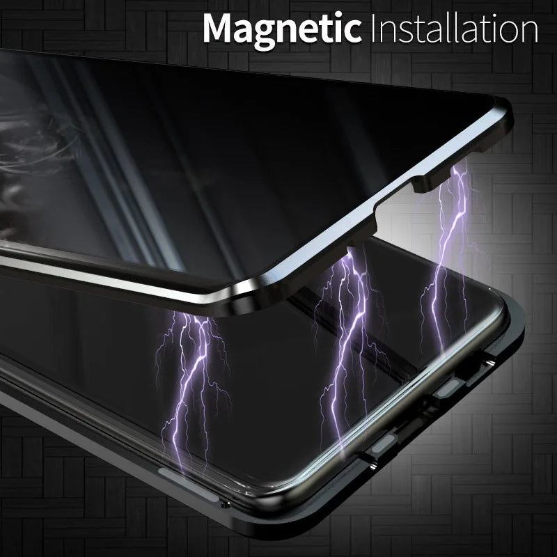 Anti-Peeping Magnetic Case for Samsung – Double-Sided Tempered Glass Privacy Cover | Fits S25, S24, S23, S22, S21 Ultra, Note 20, S23 FE