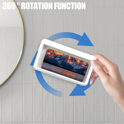 Waterproof Shower Phone Holder Case – 360° Rotation, Anti-Fog, Wall Mount, Touch Screen Compatible for iPhone, Samsung, Xiaomi, Universal 6.8-Inch