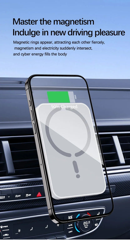 30W Magnetic Wireless Car Charger Air Vent Clip Phone Holder For Magsafe iPhone 16 15 14 13 12 Pro Max Fast Car Charging Stand