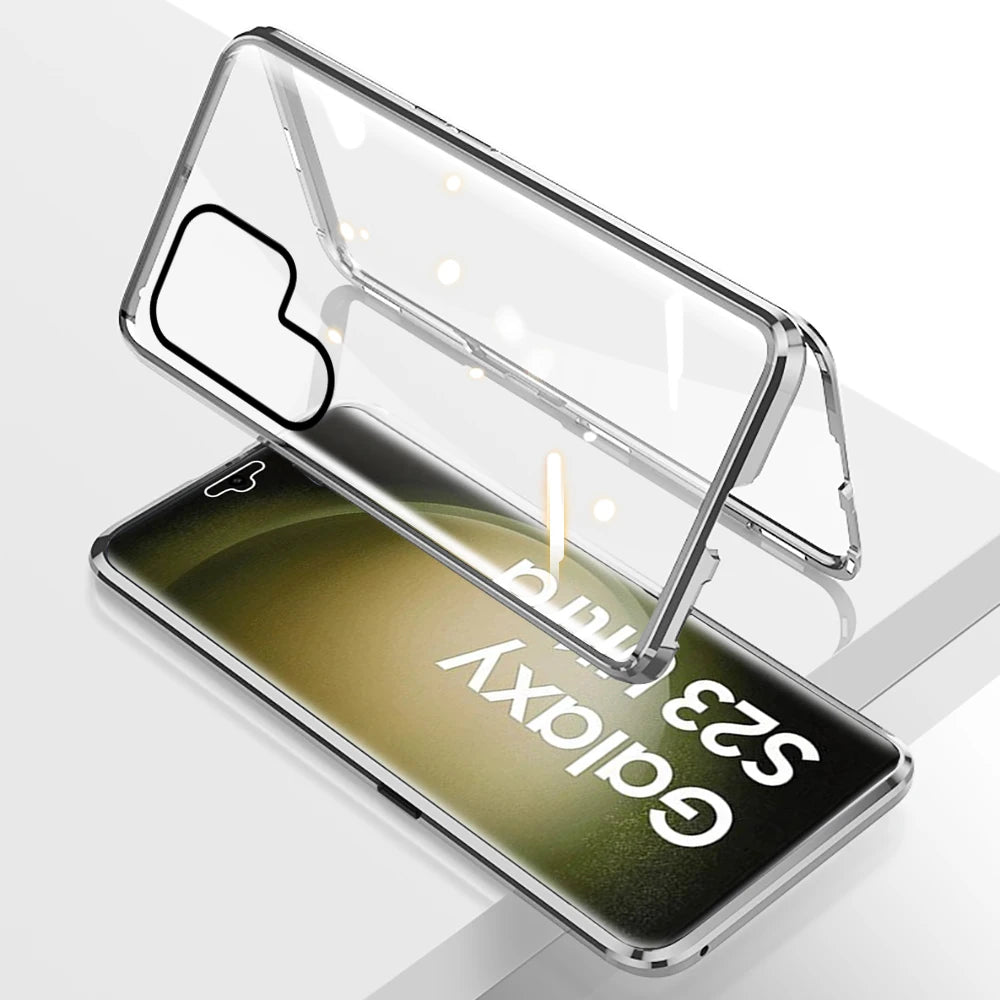 Anti-Peeping Magnetic Case for Samsung – Double-Sided Tempered Glass Privacy Cover | Fits S25, S24, S23, S22, S21 Ultra, Note 20, S23 FE